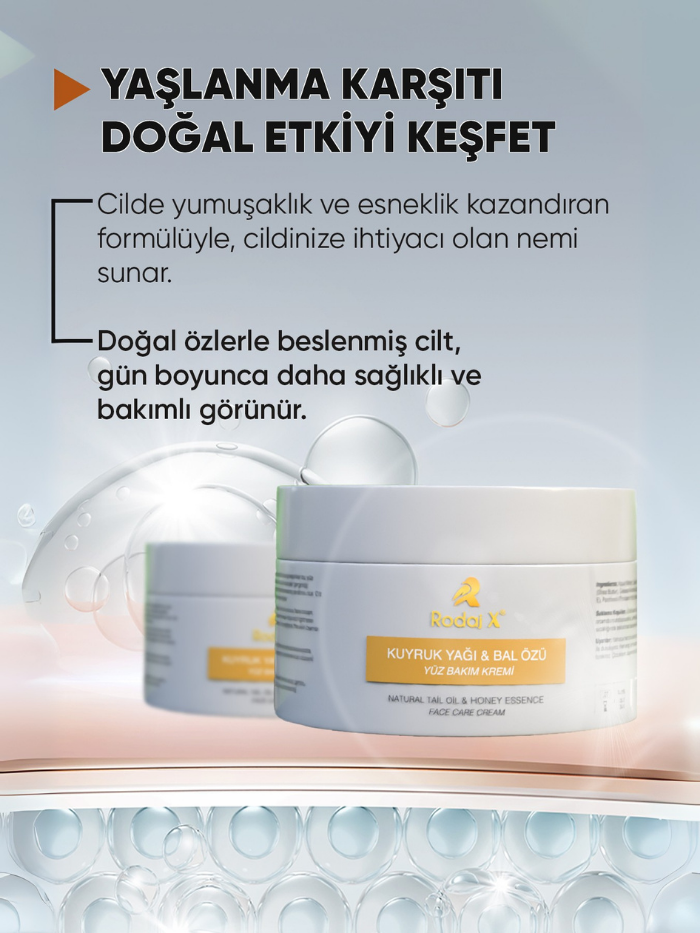 Rodaj X Kuyruk Ya & Bal zl Yalanma Kart Doal Nemlendirici Yz Bakm Kremi 100 ml